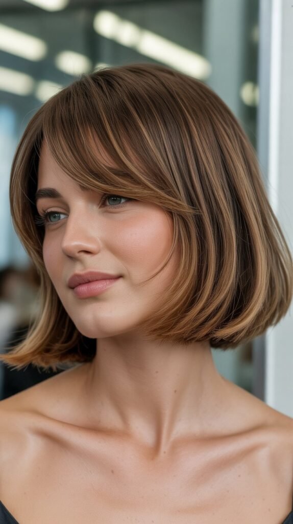 Soft French Bob With Feathered Side Bangs