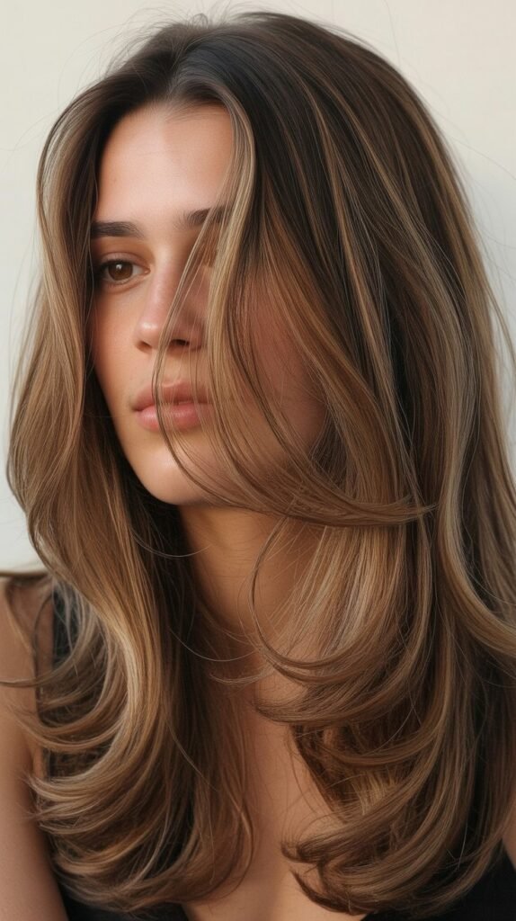 Long Layers with Face-Framing Lowlights