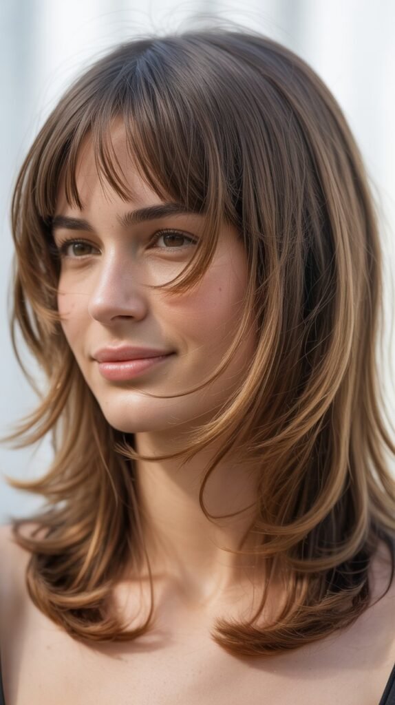Layered Collarbone Cut with Micro Bangs