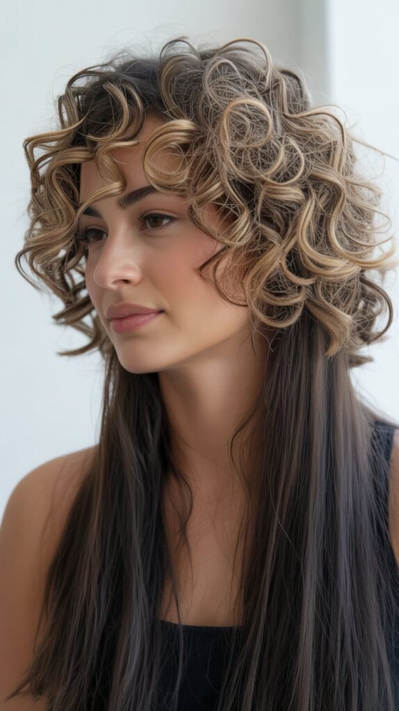 Bouncy Front Curls with Straight Back Contrast