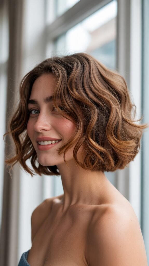 Voluminous Wavy French Bob