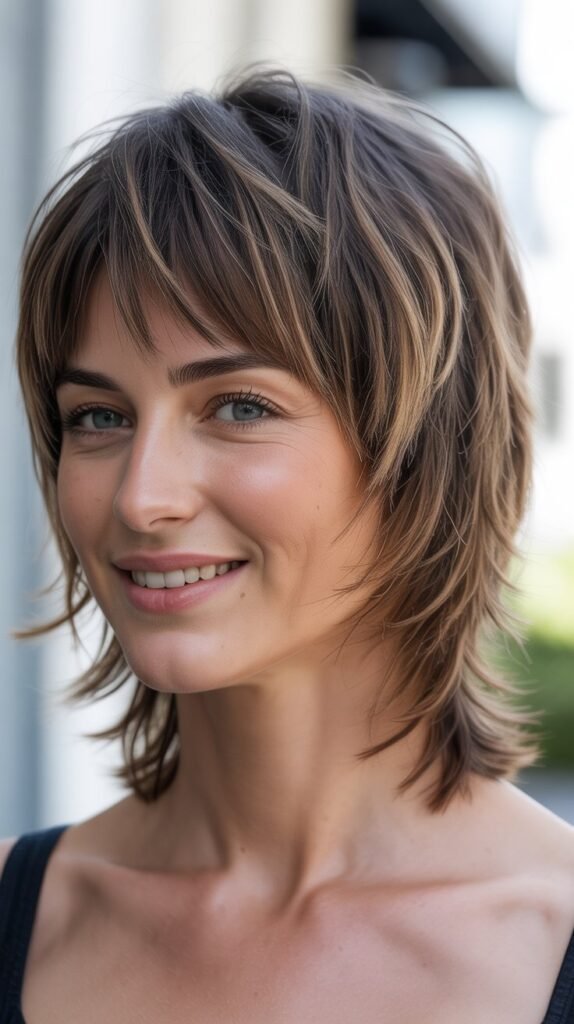 Razored Shag with Bottleneck Bangs