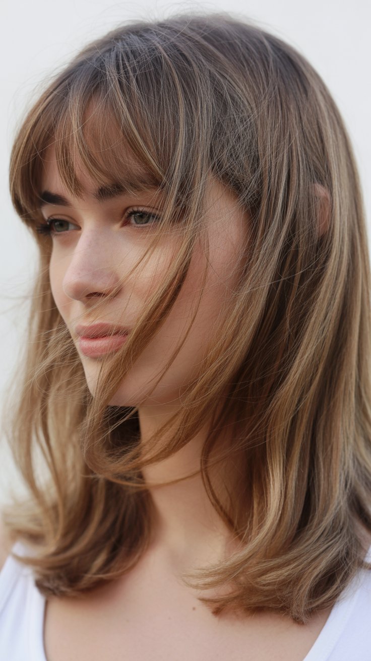 Medium-Length Hair With Layers and Bangs for Effortless Movement