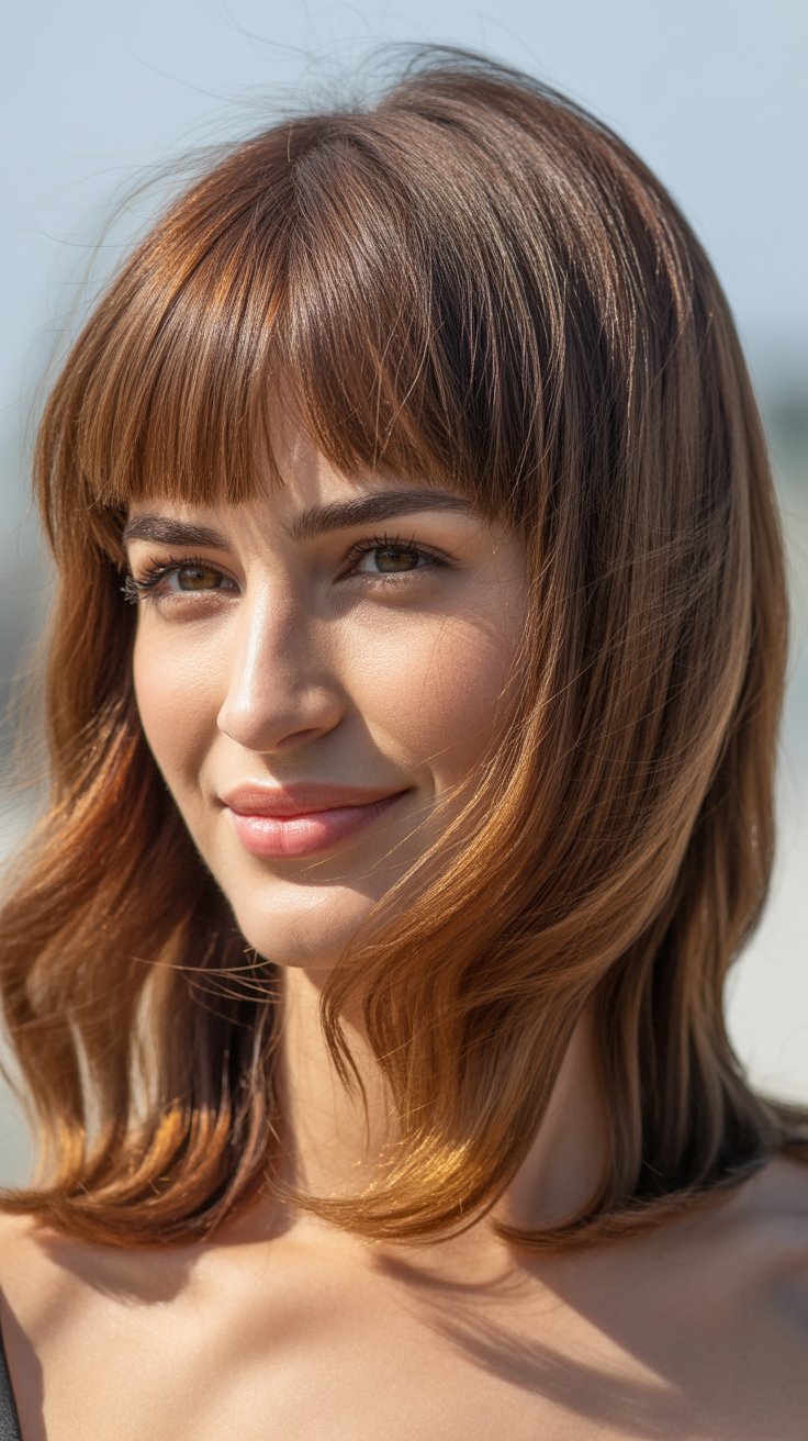 Stylish Medium Hair With Bangs for an Instant Makeover
