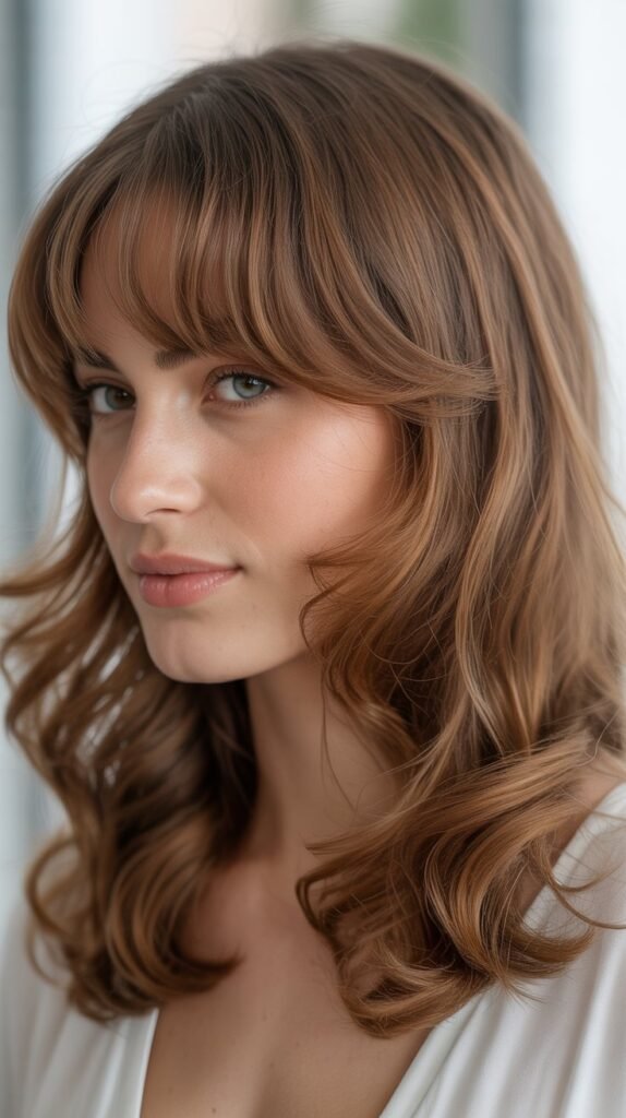 Graduated Fringe with Medium Wavy Hair