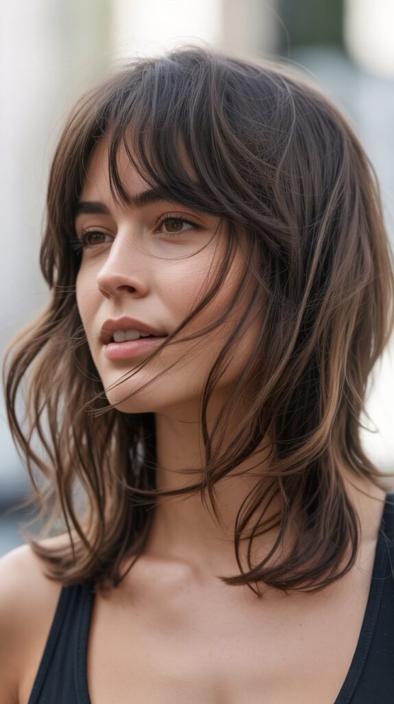 Wispy Bangs With Shaggy Layers