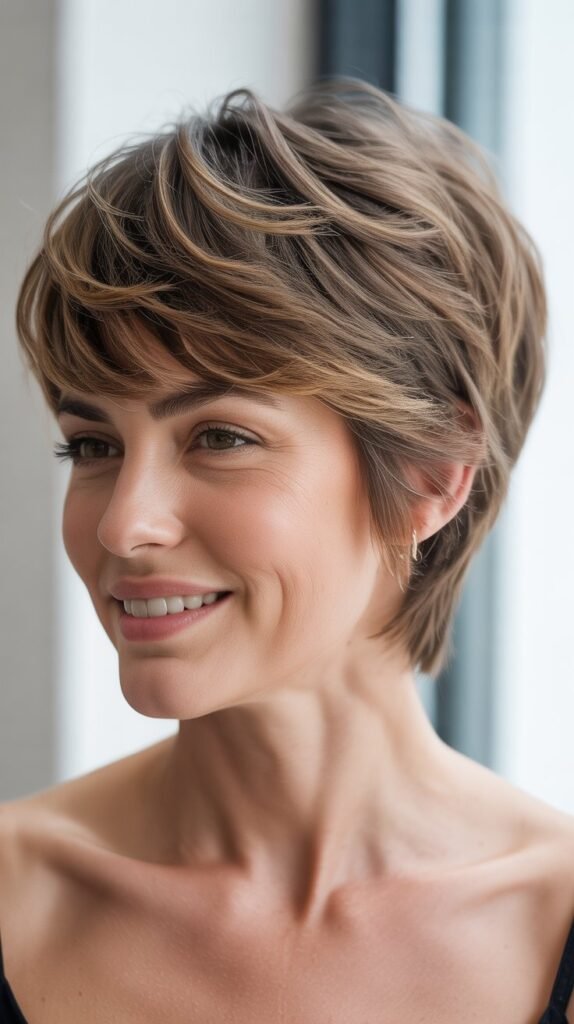 The Feathered Pixie Cut