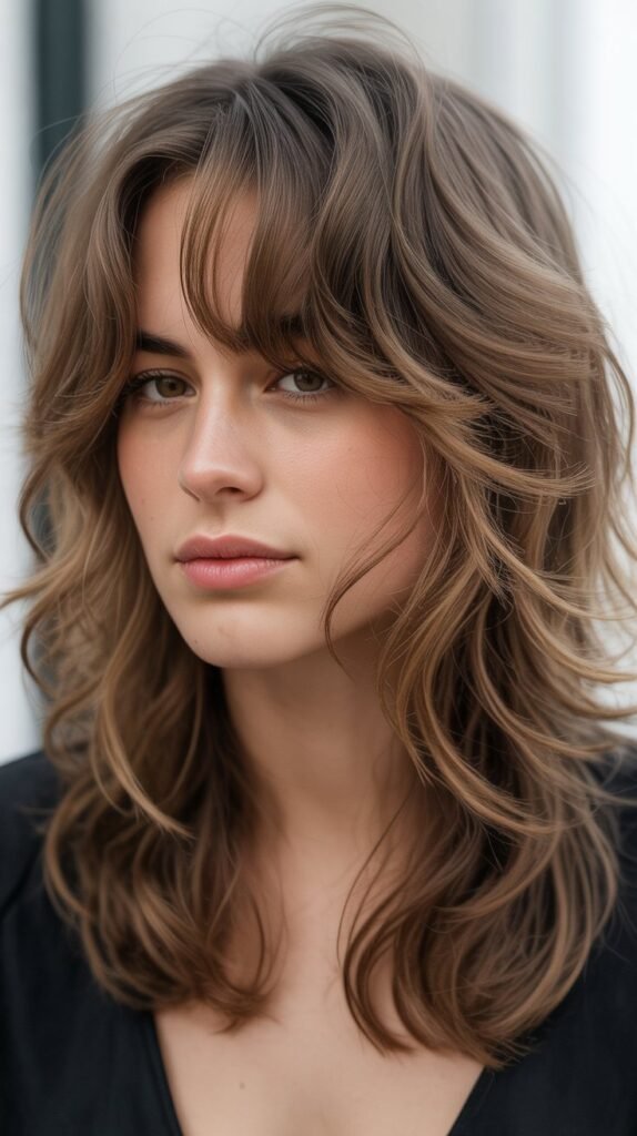 Messy Midi with Curtain Bangs