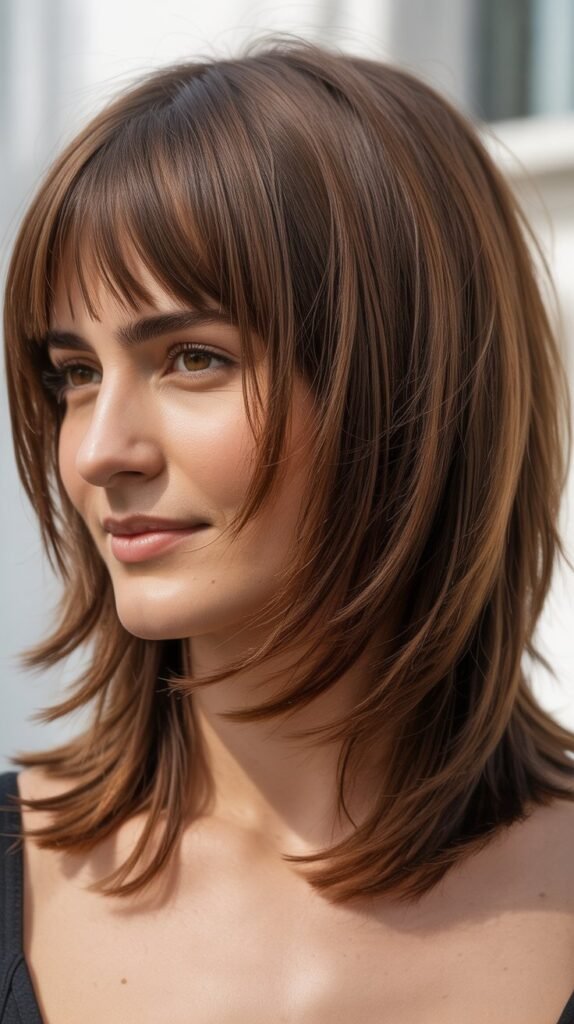 Razored Bangs with Medium Shag