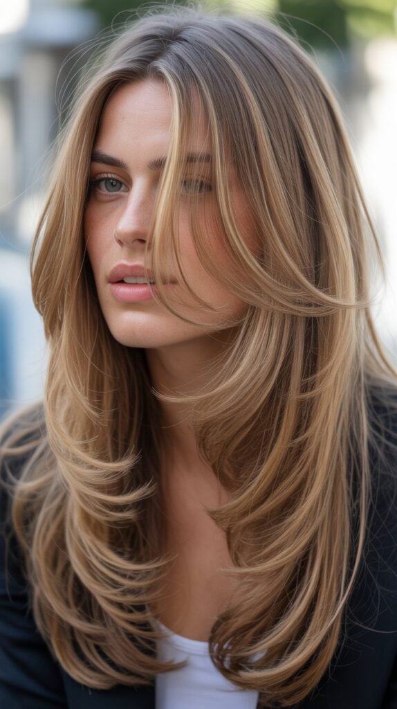 Elongated Layers With Cheekbone-Grazing Pieces