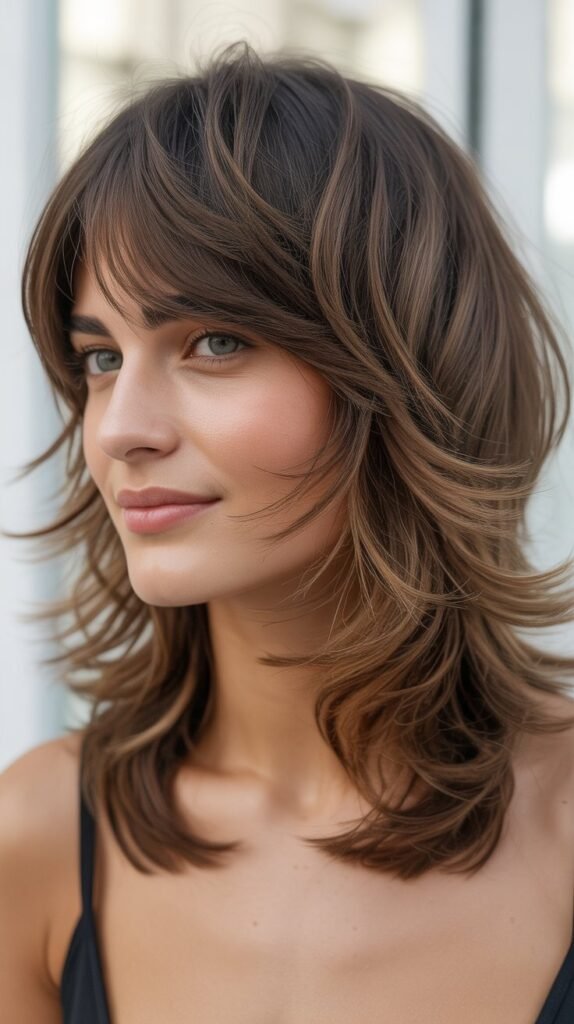  Shaggy Medium Cut with Wispy Bangs