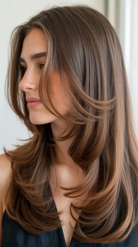 Side-Swept Layers with Center Back Shine