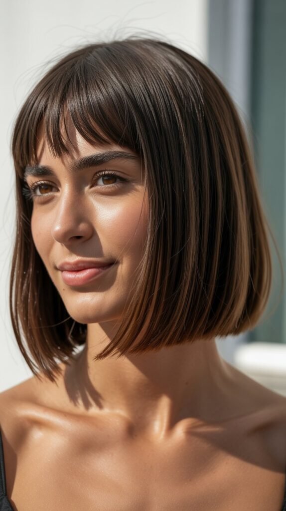 Collarbone Bob with Micro Fringe