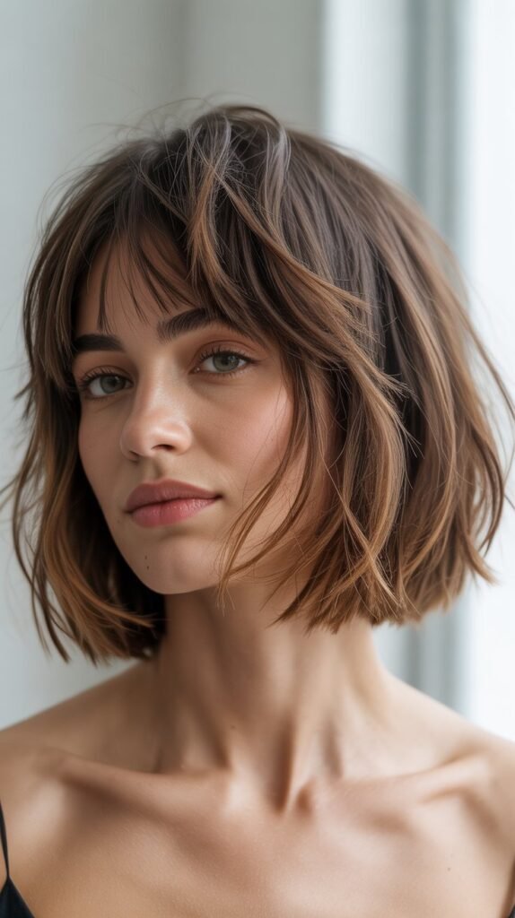 Tousled French Bob With Shattered Bangs