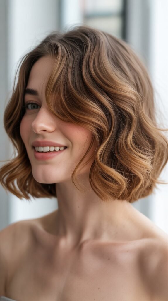 Tucked Wavy Bob