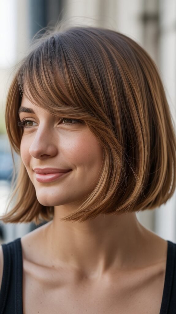 Layered French Bob with Side Fringe