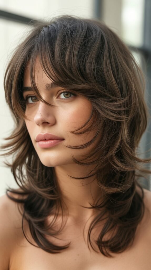 Shaggy Collarbone Cut with Peek-a-Boo Bangs