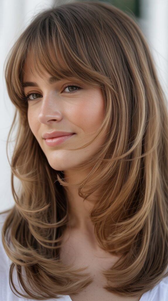 Long Layers With Baby Bangs