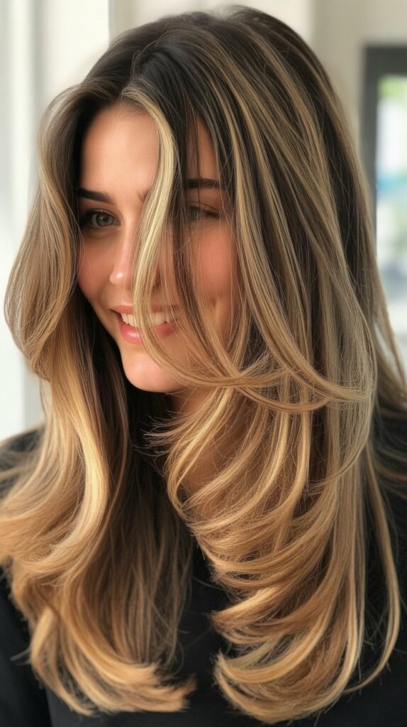 Face-Framing Layers With Balayage