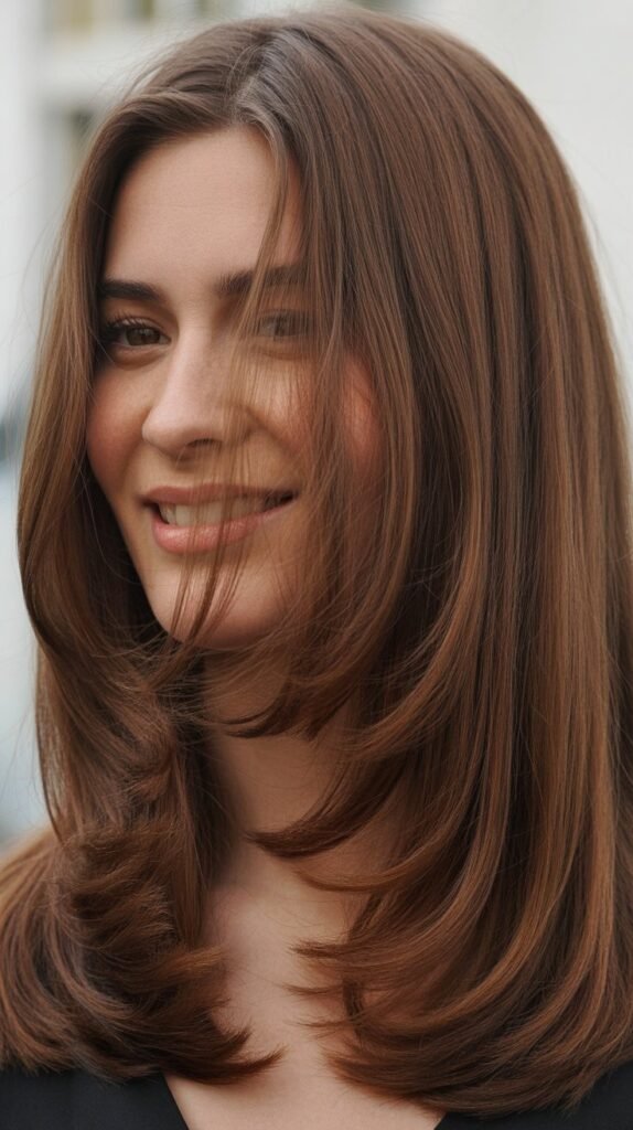 Graduated Layers with Full Straight-Across Bangs