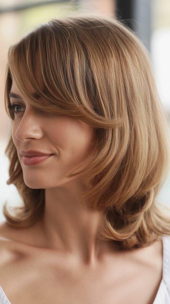 Long Bangs with Tucked Behind Ears