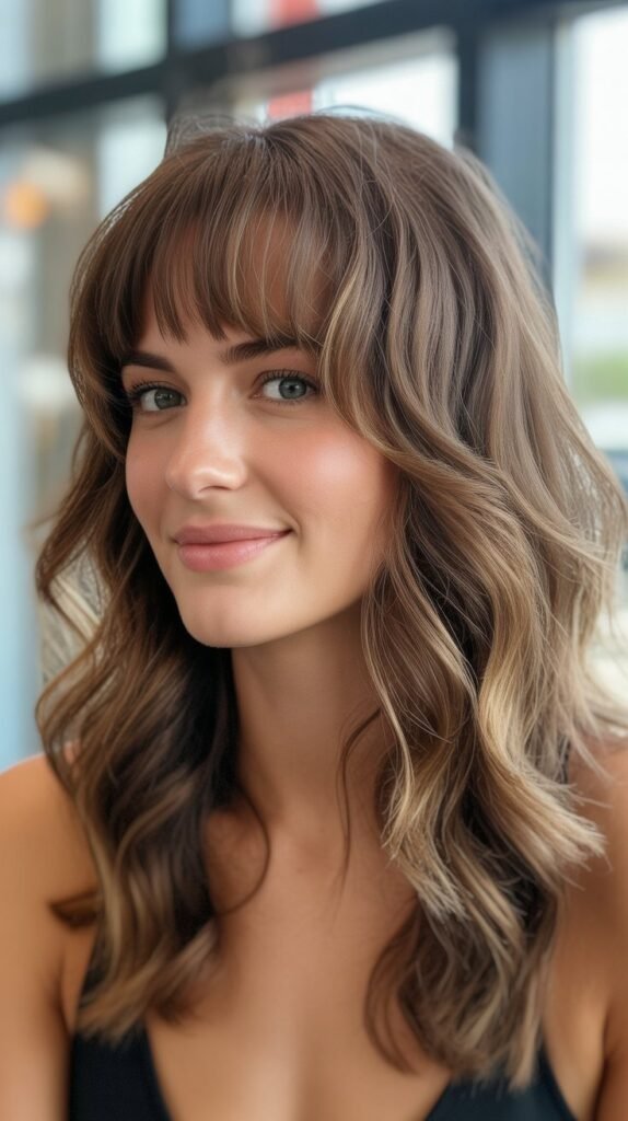 Wavy Hair With Textured Bangs
