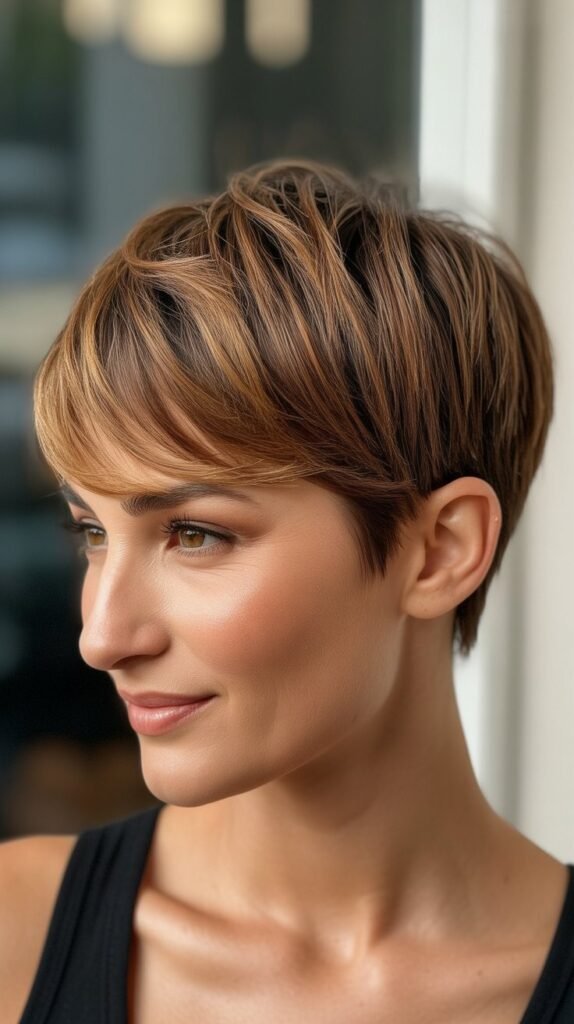 Pixie with Face-Framing Highlights