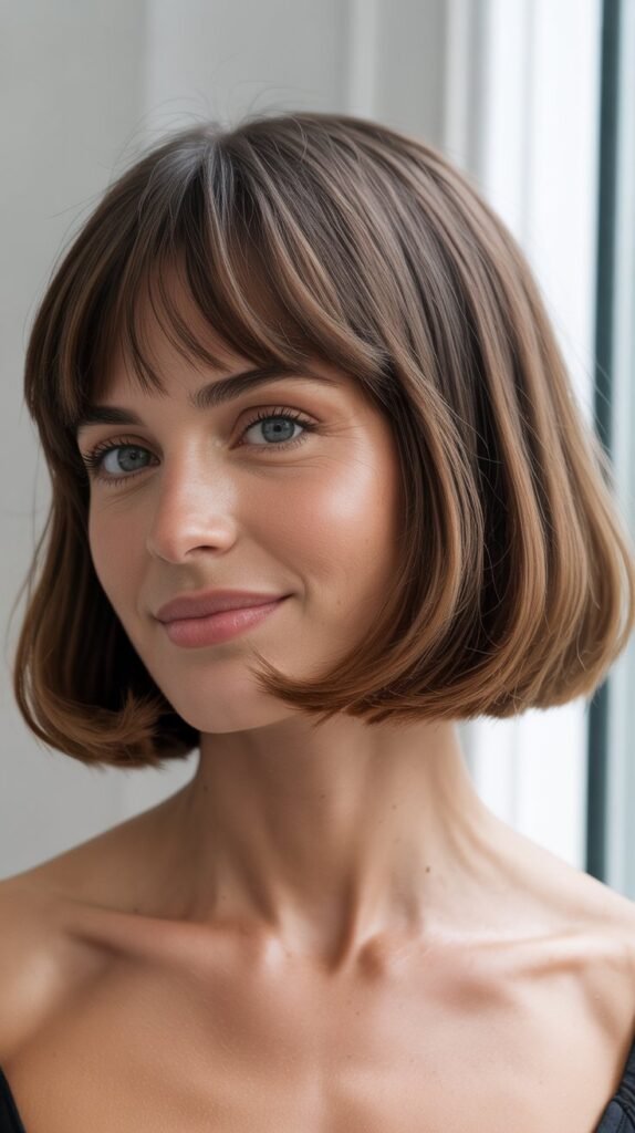 French Bob with Curtain Bangs