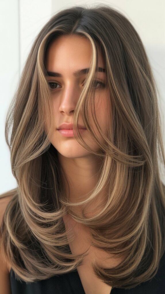 Face-Framing Layers with Middle Part