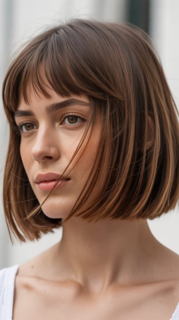 Layered French Bob With Baby Bangs