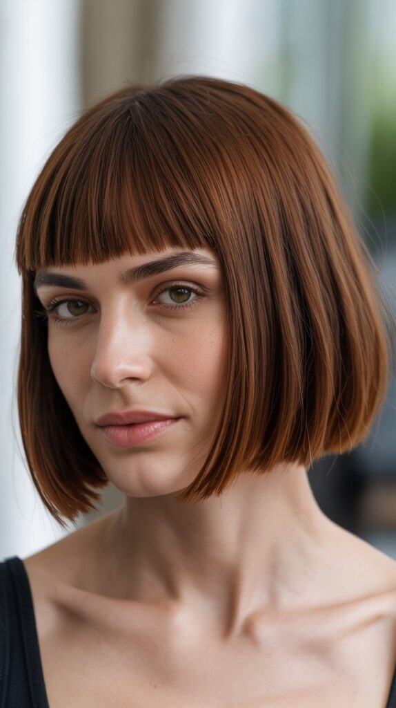 36 Stunning French Bob Haircuts With Bangs for Instant Fashion Edge 1 Classic Blunt French Bob With Straight-Across Bangs