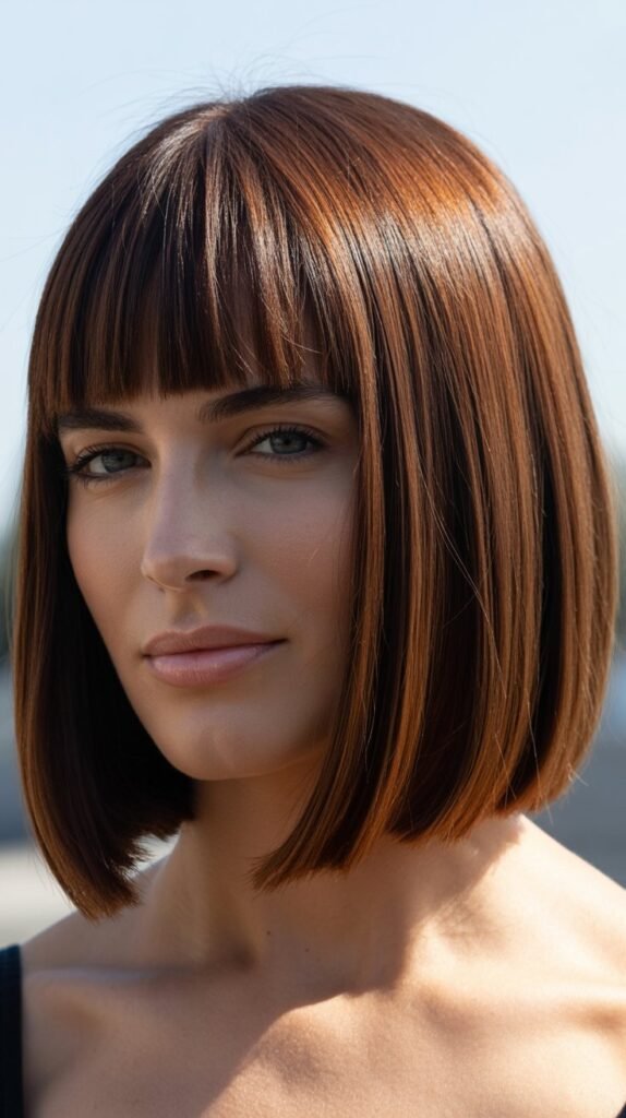 The Precision-Cut Medium Bob With Straight Bangs
