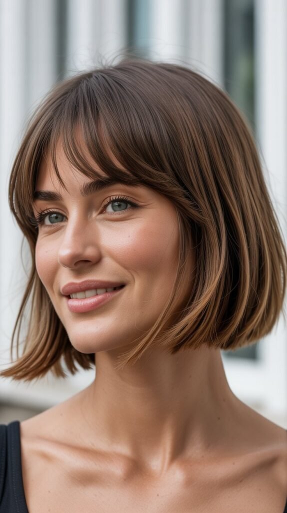 French Bob With Grown-Out Bangs