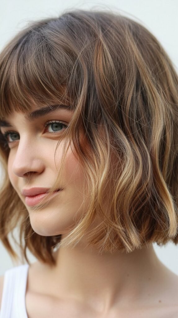  Tousled French Bob with Piecey Fringe