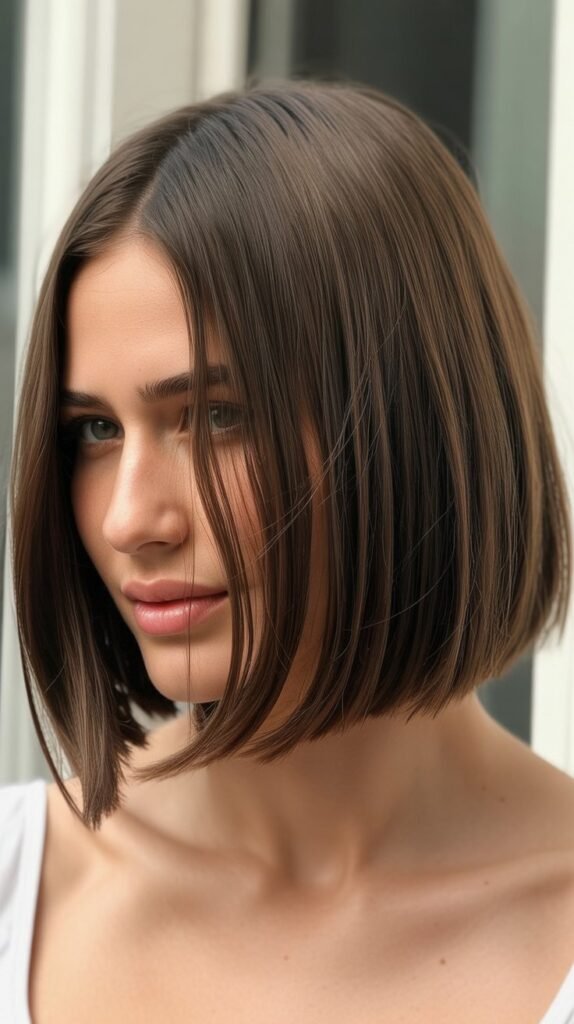 French Bob with Side Part