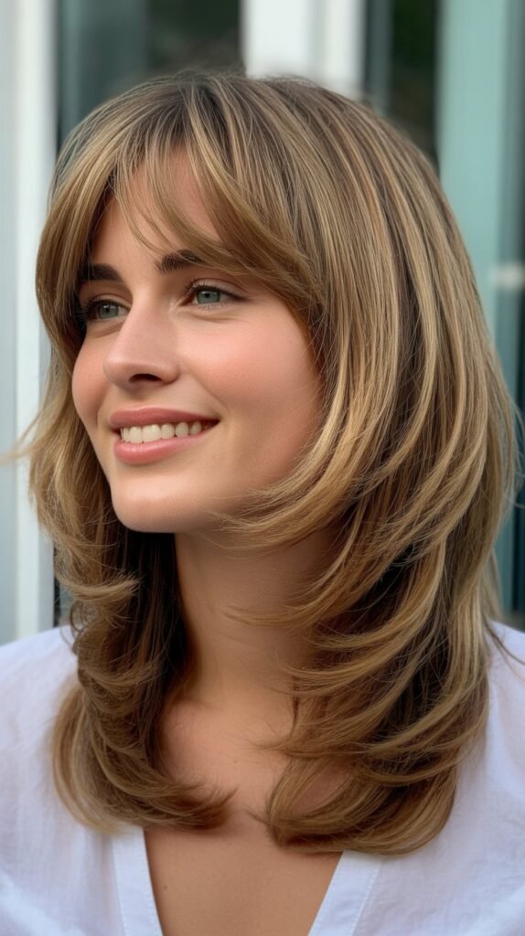 Bouncy Layered Cut with Feathered Bangs