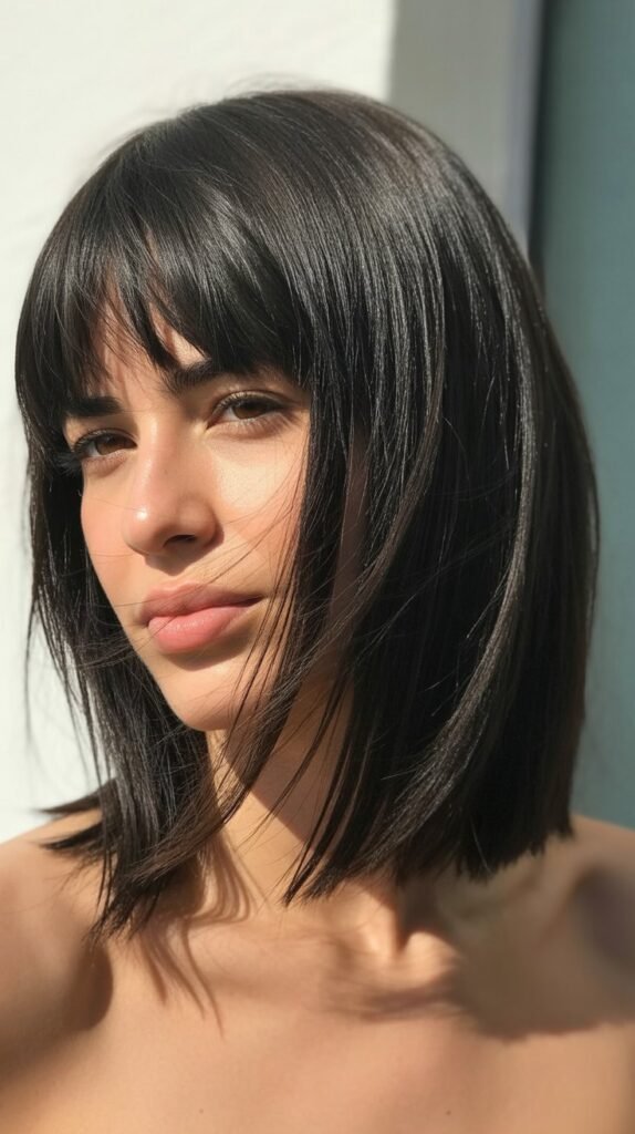 The Textured Midi With Choppy Straight Bangs