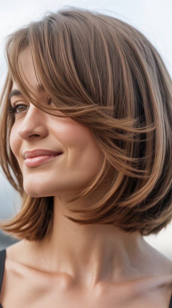 Layered Bob with Swooped Bangs