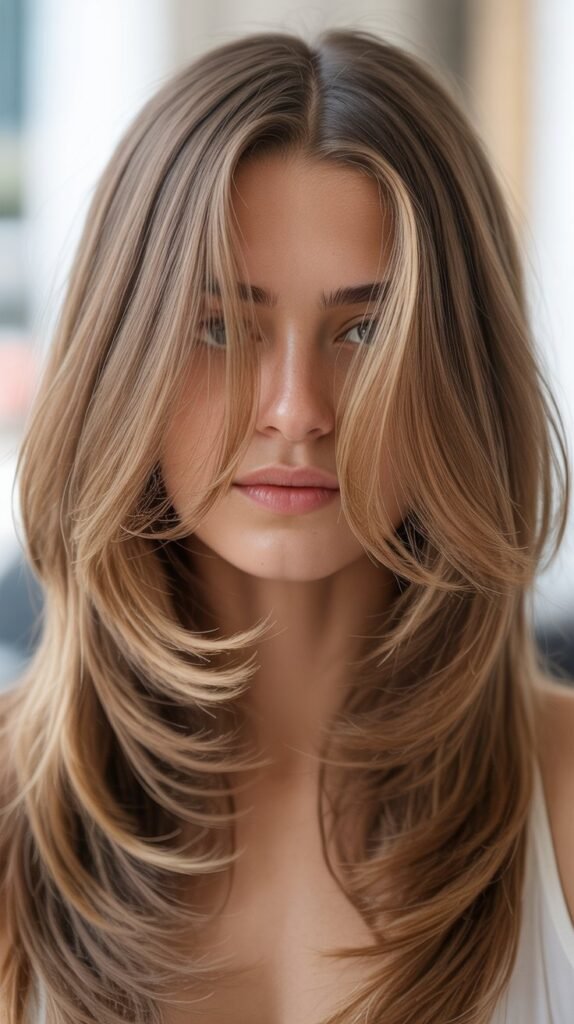 Subtle Face-Framing Layers For A Natural Look