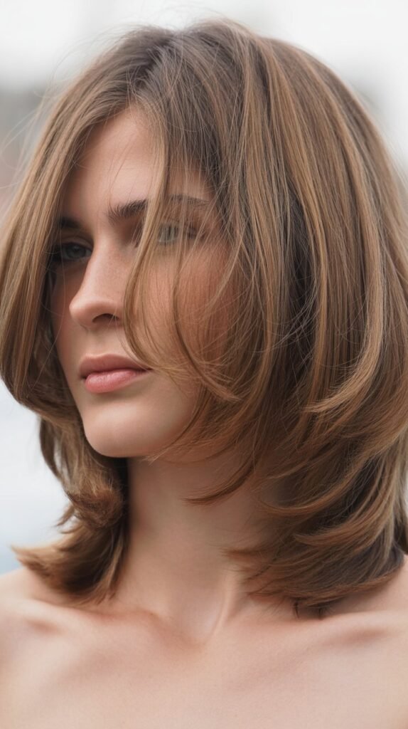 Long Layered Bob with Flipped Ends