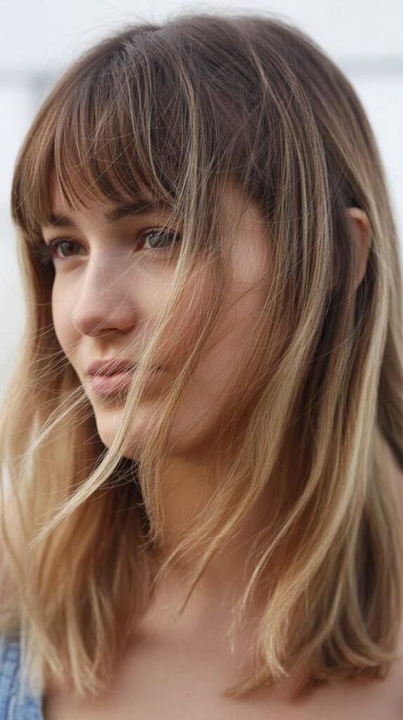 Face-Framing Bangs With Lived-In Color