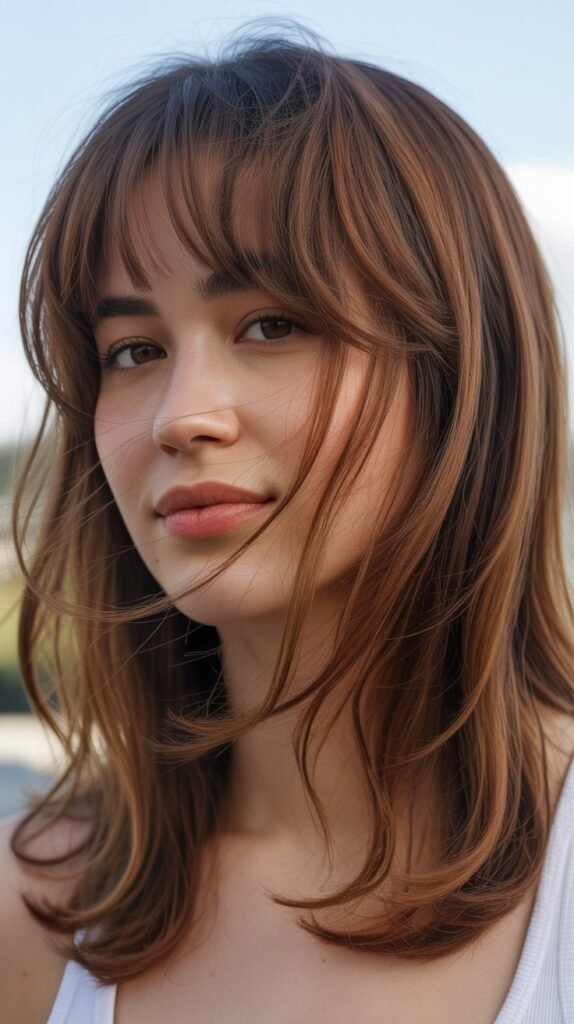 Layered Cut with Korean-Style See-Through Bangs