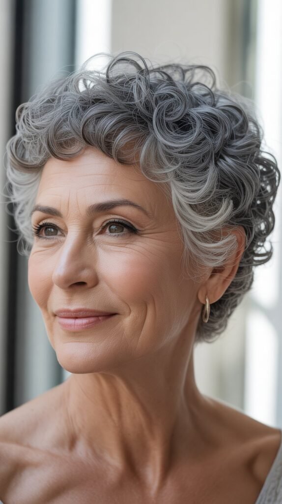 Classic Curly Pixie Cut