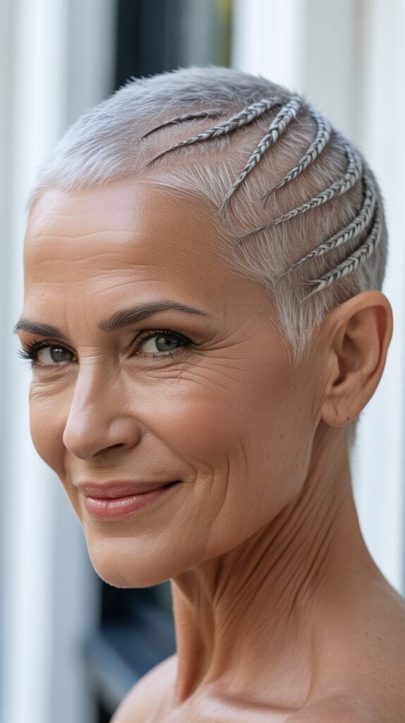 Buzz Cut with Braided Design