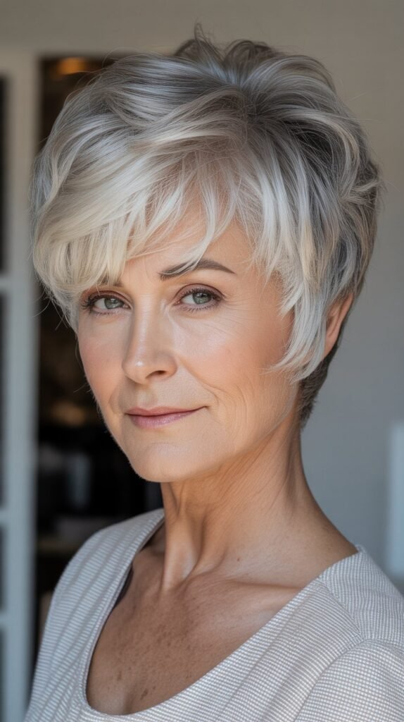 Tousled Pixie with Volume on Top