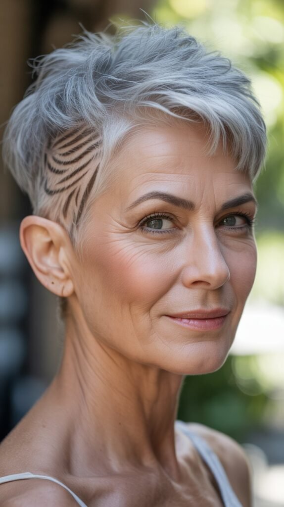 Pixie with Shaved Design