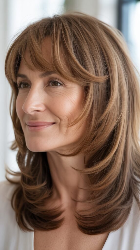 Layered Fringe with Medium Feathered Cut