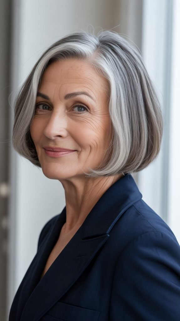 Sleek Short Bob with Side Part