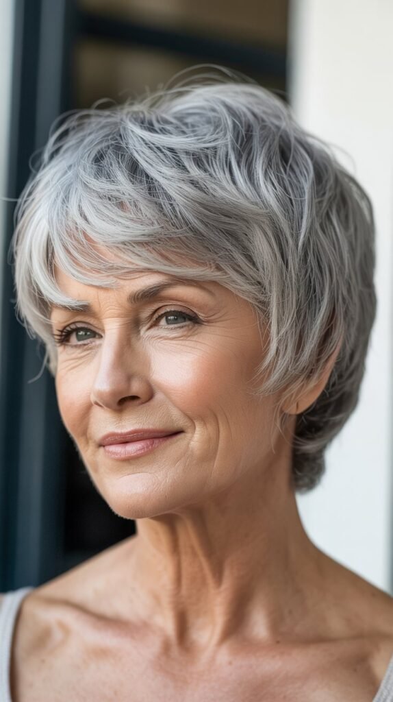 Layered Pixie with Piecey Bangs