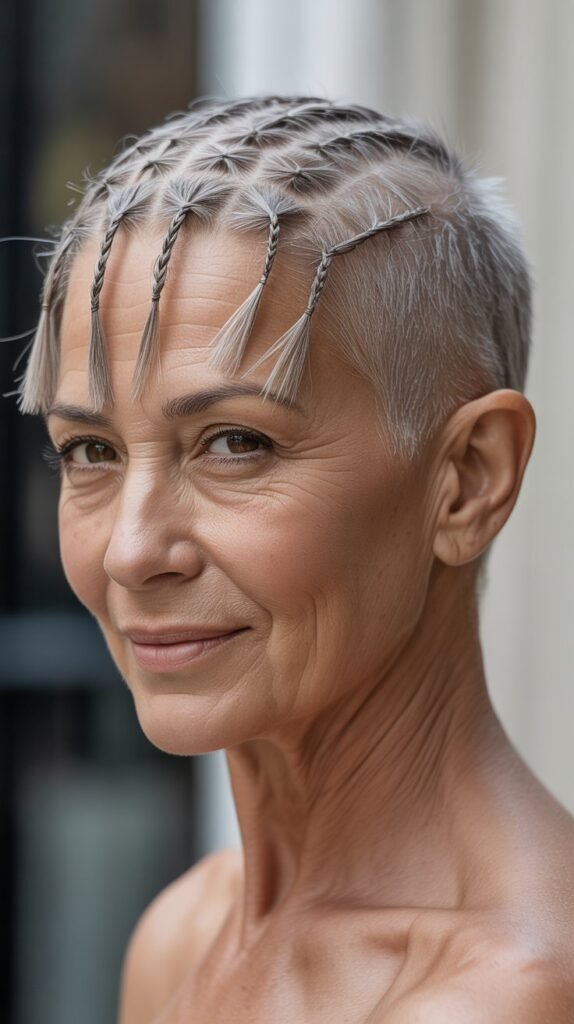 Buzz Cut with Multiple Small Braids